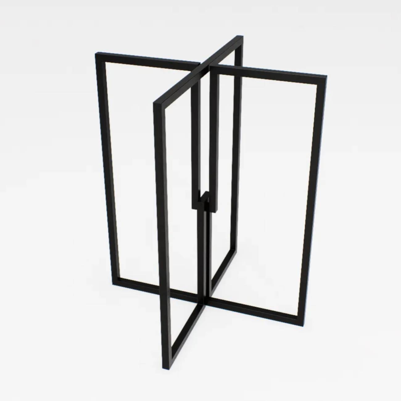 Pé de Mesa de Ferro Preto Para Tampo Redondo ou Quadrado