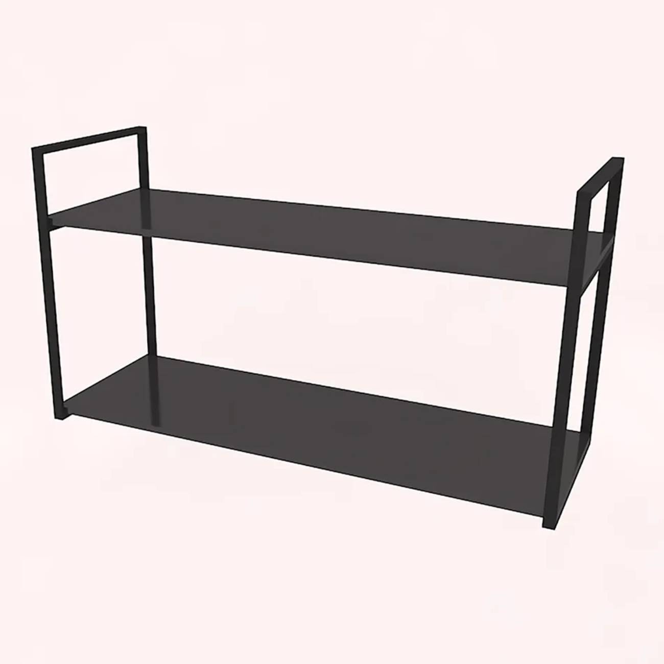 Prateleira Industrial Parede ou Suspensa Aço e Madeira 50x40x80cm Preto