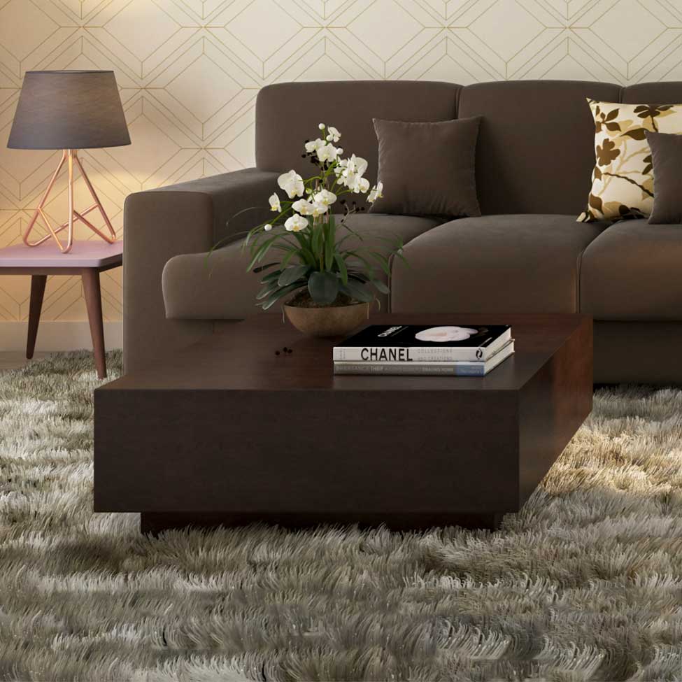 Mesa de Centro Quadrada Wood Caramelo