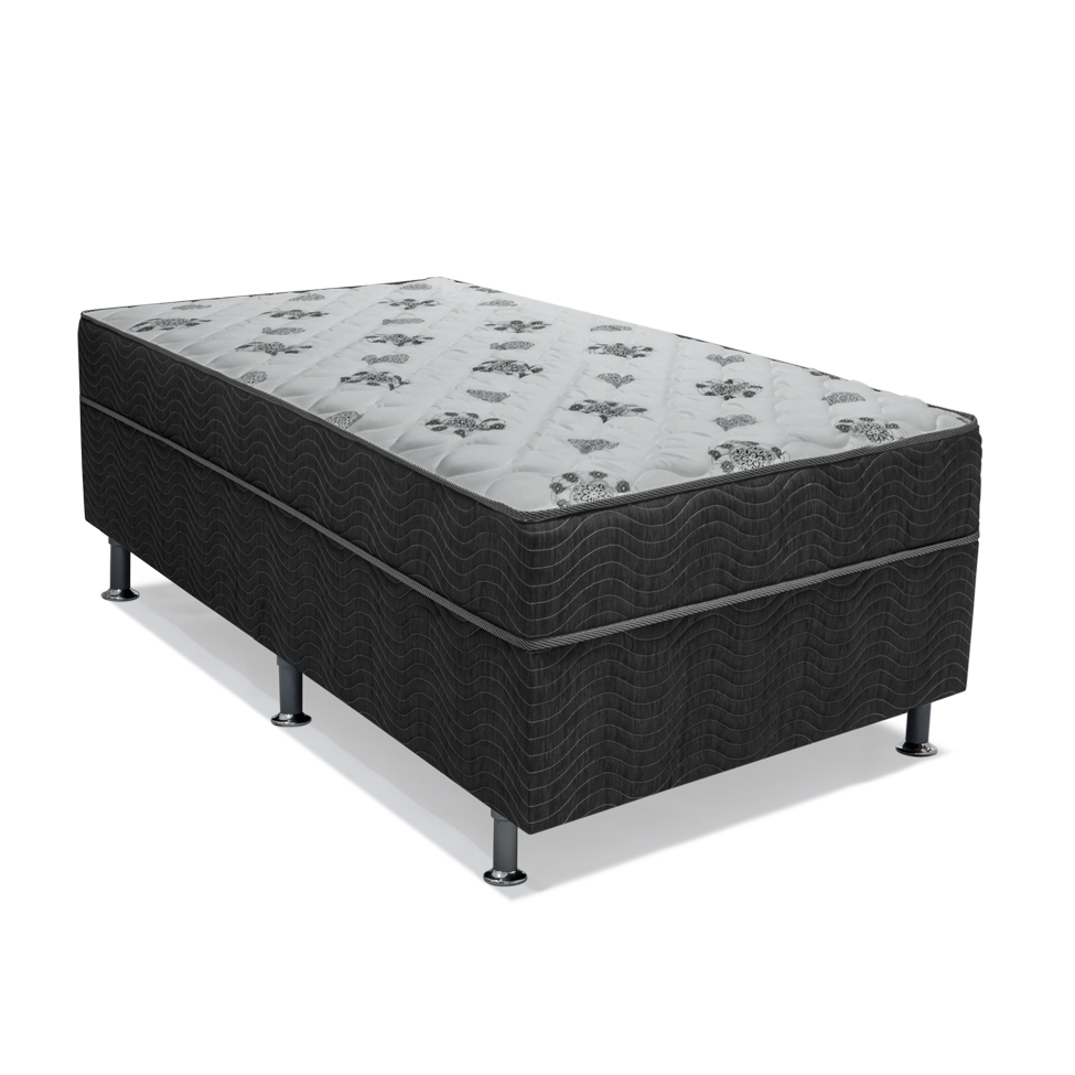 Cama Box Solteiro Conjugada Dream Molas Nanolastic (43x88x188) Cinza