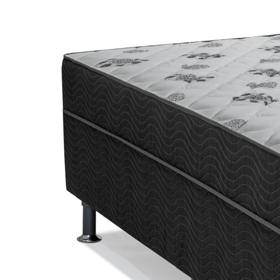 Cama Box Solteiro Conjugada Dream Molas Nanolastic (43x88x188) Cinza