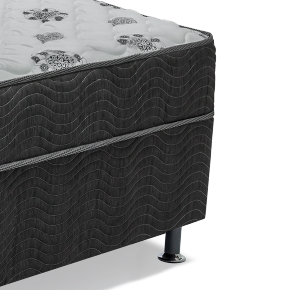 Cama Box Solteiro Conjugada Dream Molas Nanolastic (43x88x188) Cinza