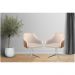 Conjunto Poltronas Decorativa Hera Linho Nude Couro Caramelo com Base Giratória em Alumínio
