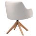 Conjunto Poltronas Decorativa Hera Linho Nude com Base Giratória em Madeira
