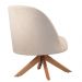 Conjunto Poltronas Decorativa Lilli Off White com Base Giratória em Madeira