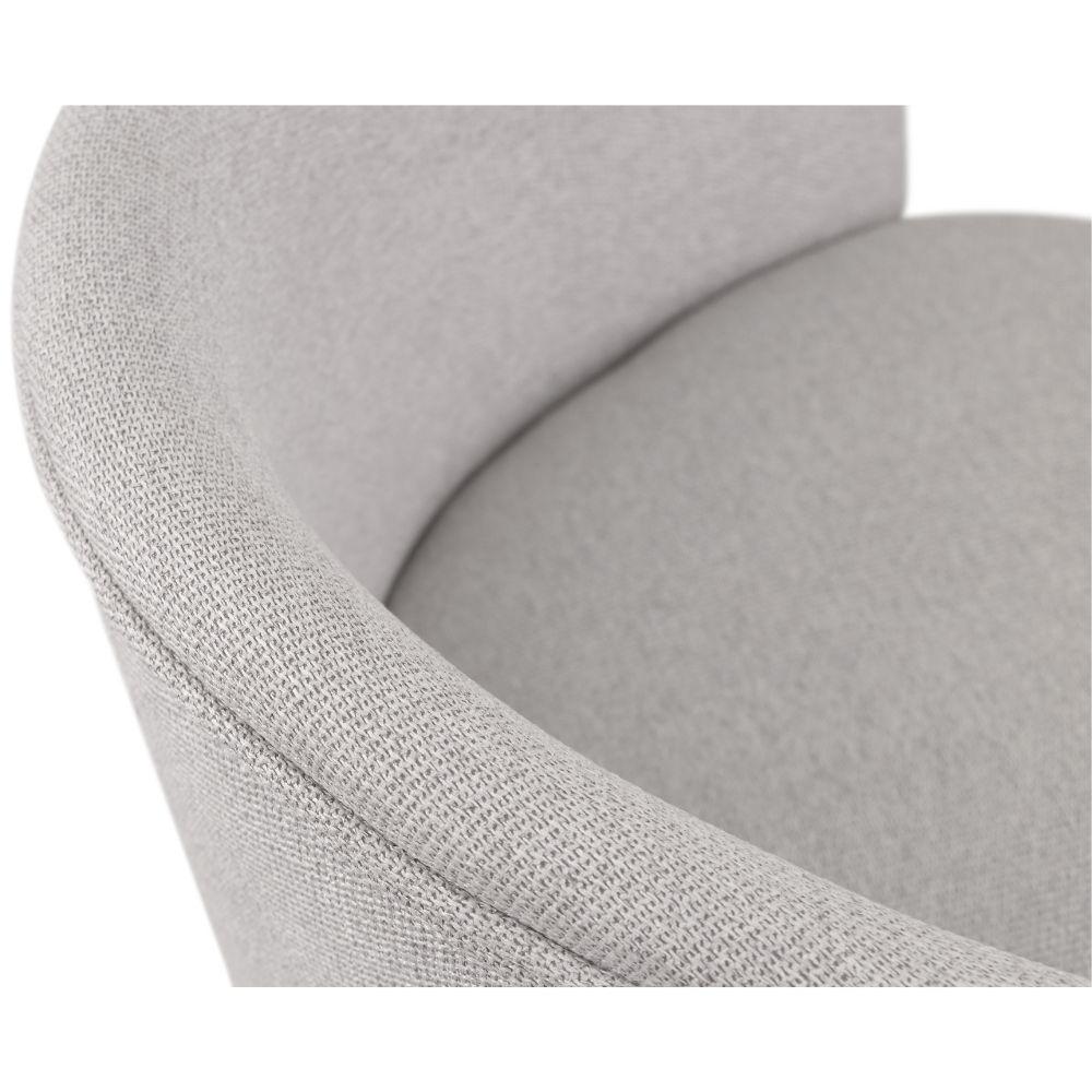 Poltrona Decorativa Astrid Linho Cinza com Base Giratória