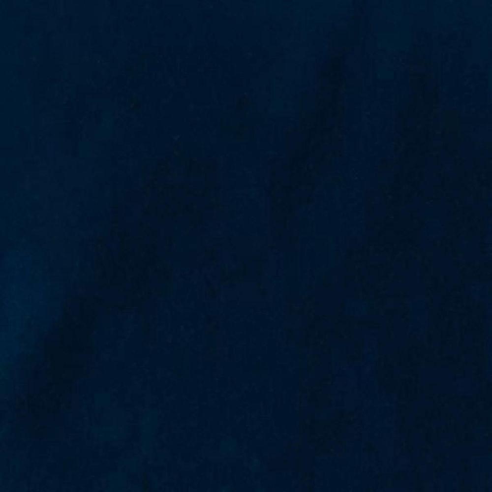 Puff Quadrado Mônaco Veludo Azul Pés Metal Preto