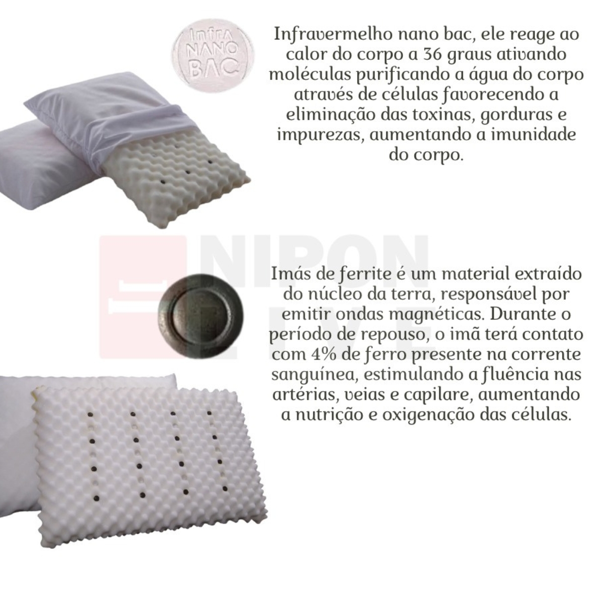 Travesseiro Anti Ronco Magnetico Alivia Dor Ortopedico