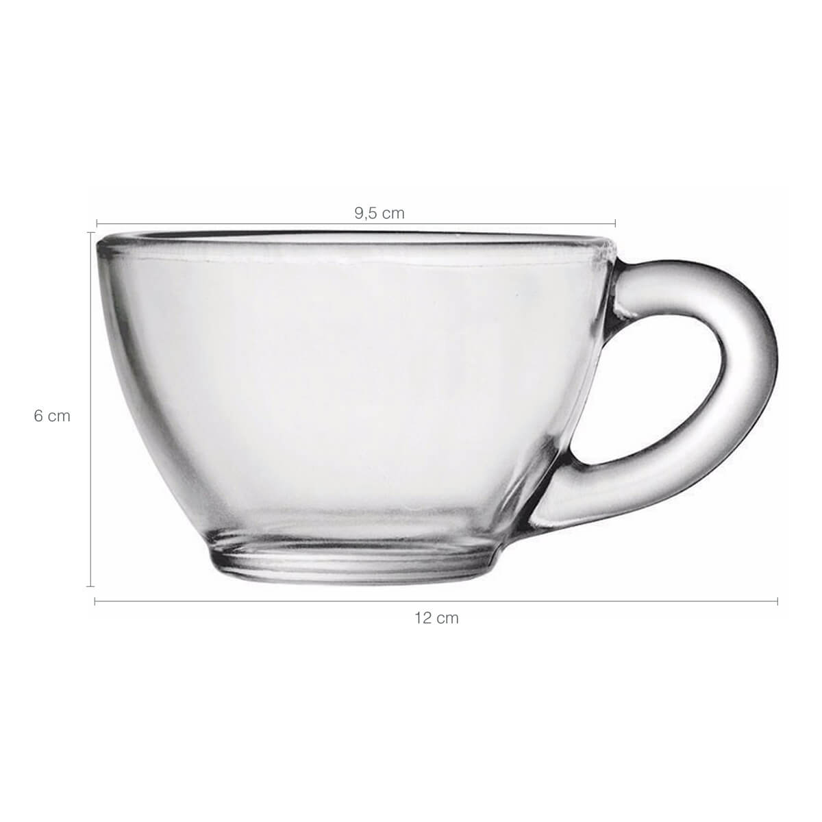 Conjunto 6 Xícaras De Vidro Com Pires 170ml Jogo Transparente Café E Chá Duralex