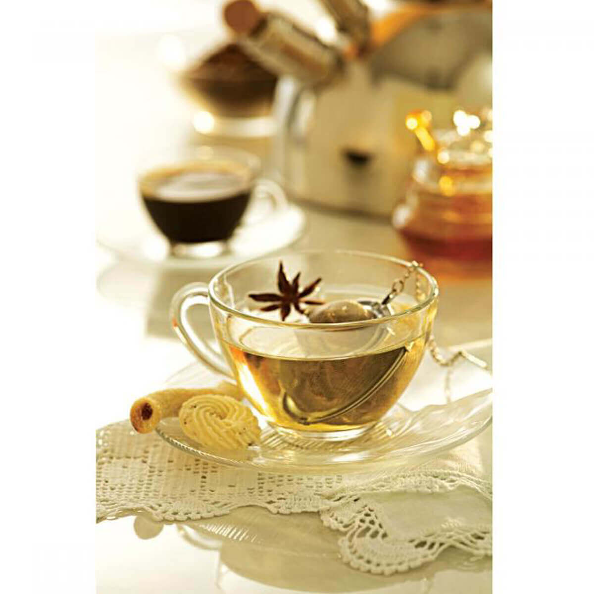 Conjunto 6 Xícaras De Vidro Com Pires 170ml Jogo Transparente Café E Chá Duralex