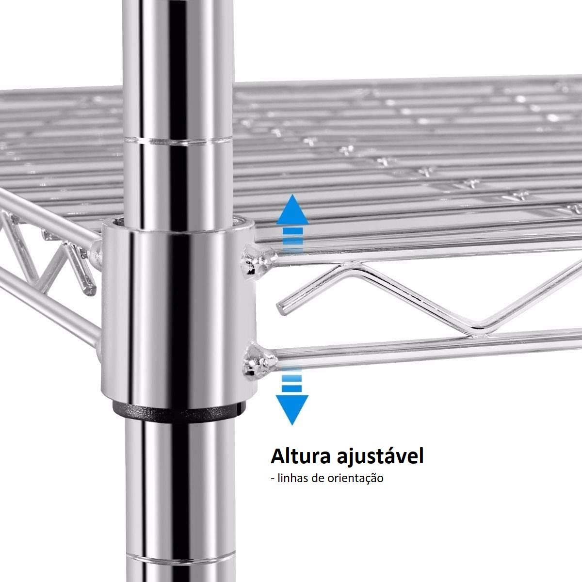 Estante aço cromado 5 prateleiras 120 x 45 x 180 cm