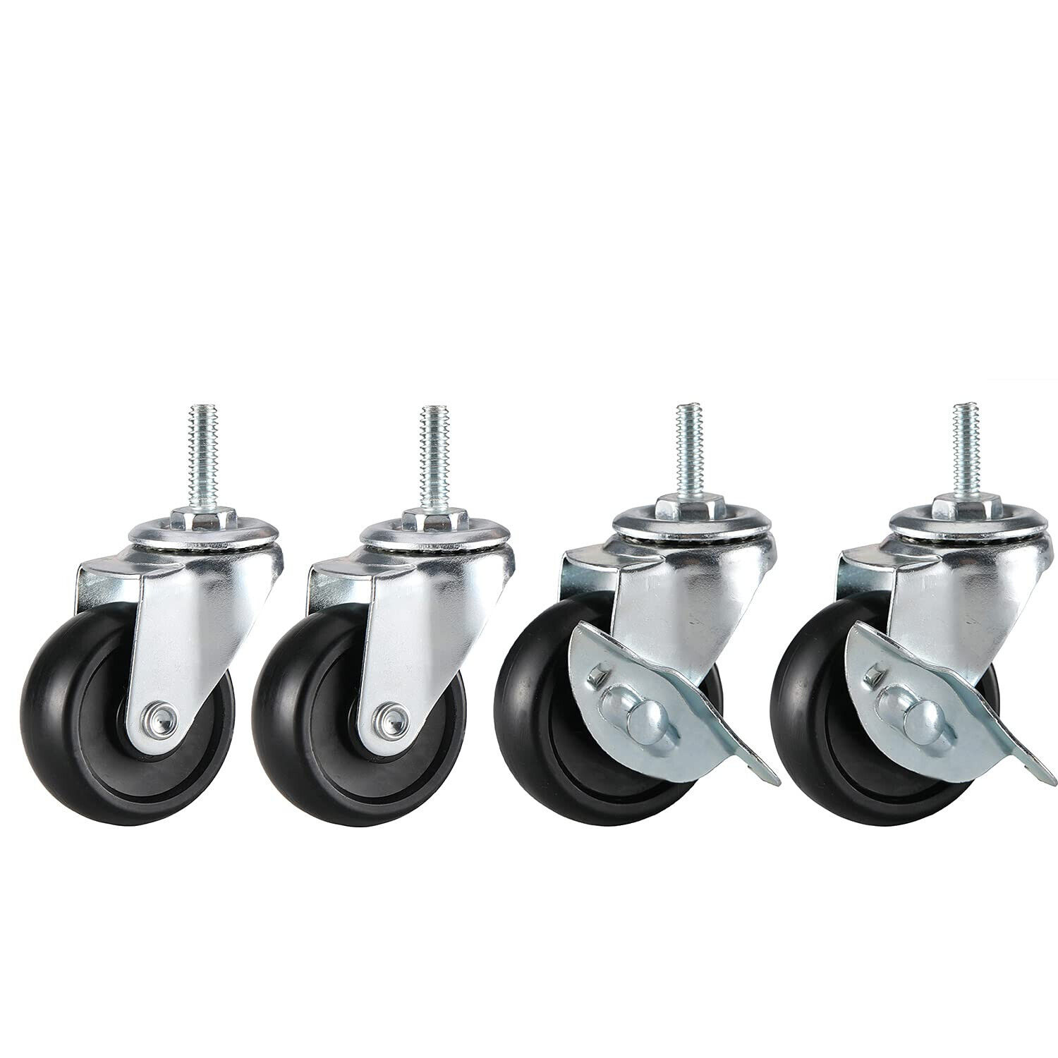 Kit 4 Rodas com Travas para Estantes Duratec