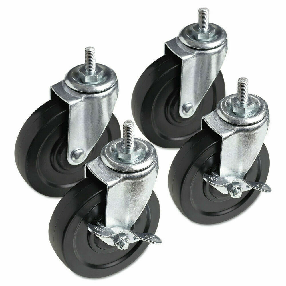 Kit 4 Rodas com Travas para Estantes Duratec