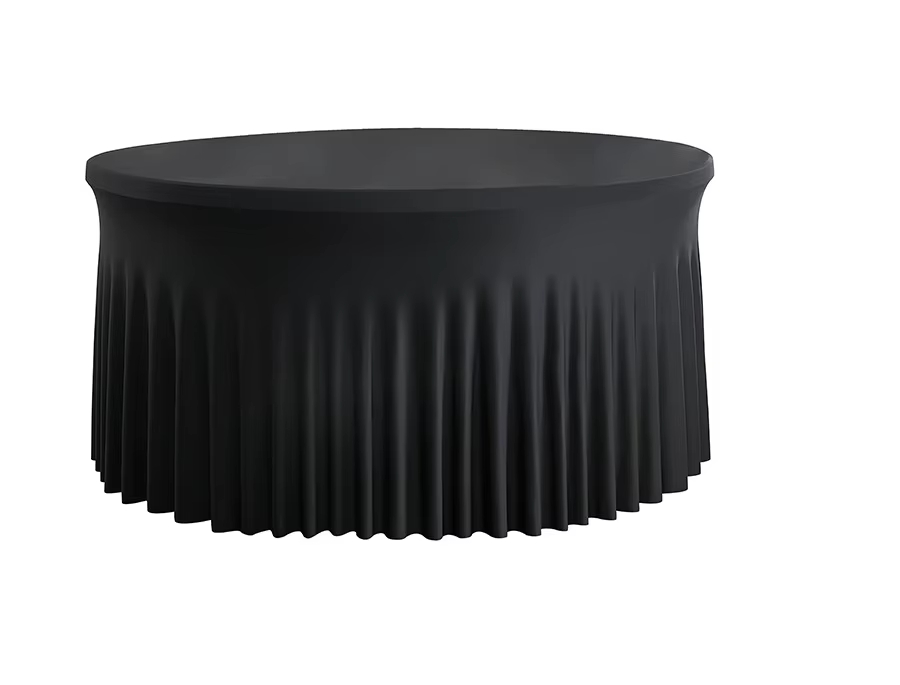 Toalha Spandex para mesa redonda 152cm Preta