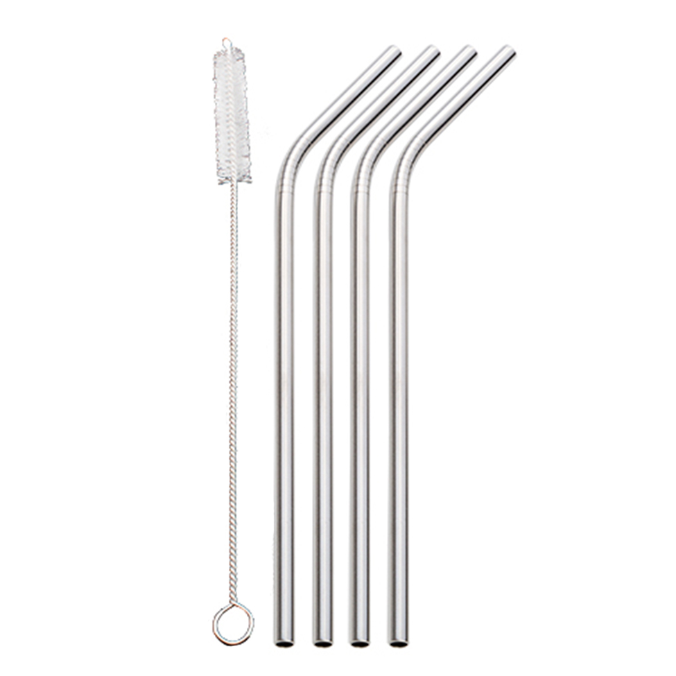 Kit Canudos e Escova Open Bar Cinza