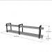 Aparador industrial aço preto 180x30x40cm amadeirado ind39aeapr
