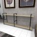 Aparador industrial aço preto 180x30x68cm amad. claro ind37acapr
