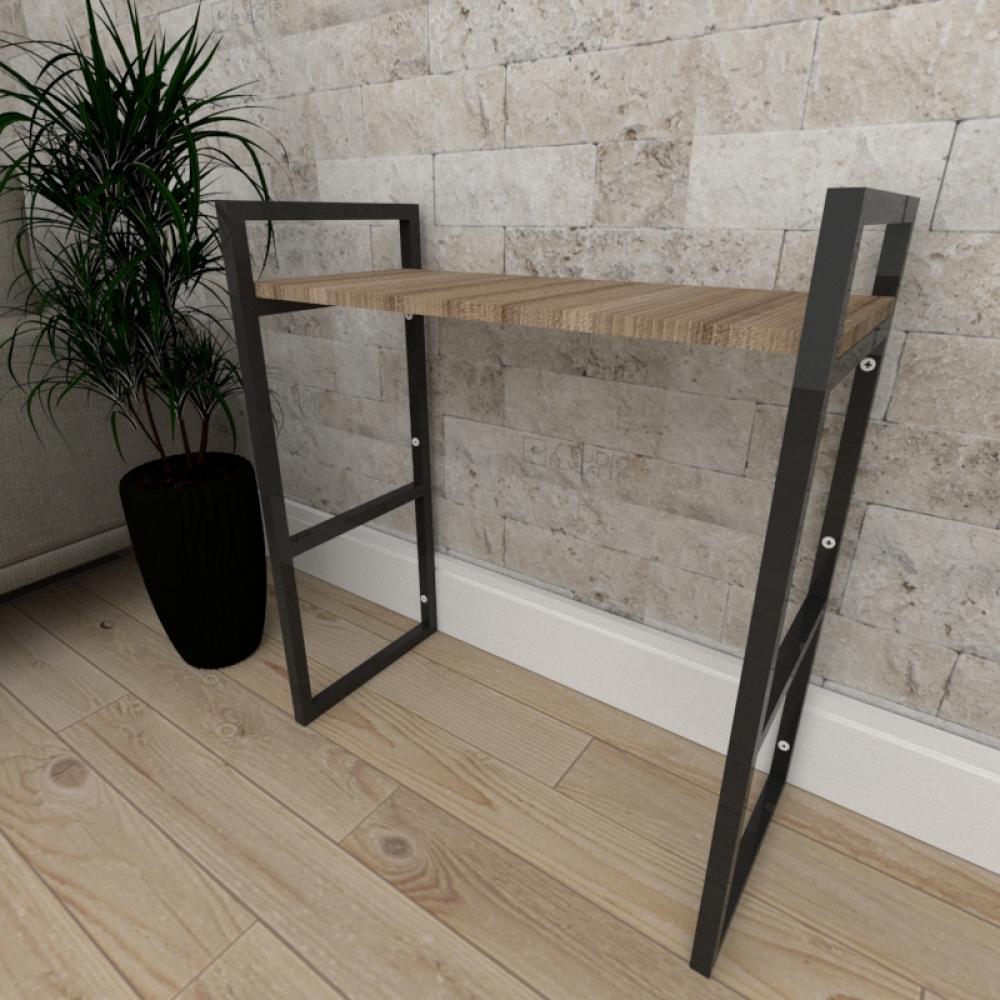 Aparador industrial aço preto mdf 30cm cor amadeirado ind15aeapr