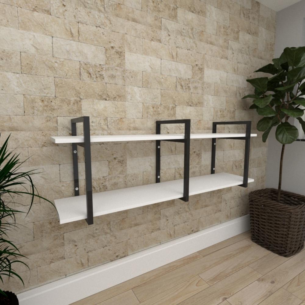 Aparador industrial aço preto prateleiras 30cm cor branca ind05bapr