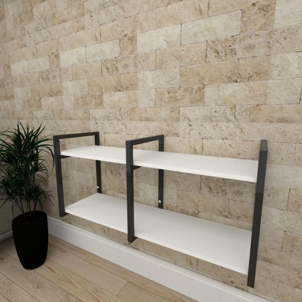 Aparador industrial aço preto prateleiras 30cm cor branca ind22bapr