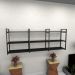 Estante estilo industrial sala aço cor preto 180x30x68cm (C)x(L)x(A) cor mdf preto modelo ind35psl