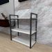 Estante industrial aço cor preto 60x30x68cm (C)x(L)x(A) cor mdf branco modelo ind25best