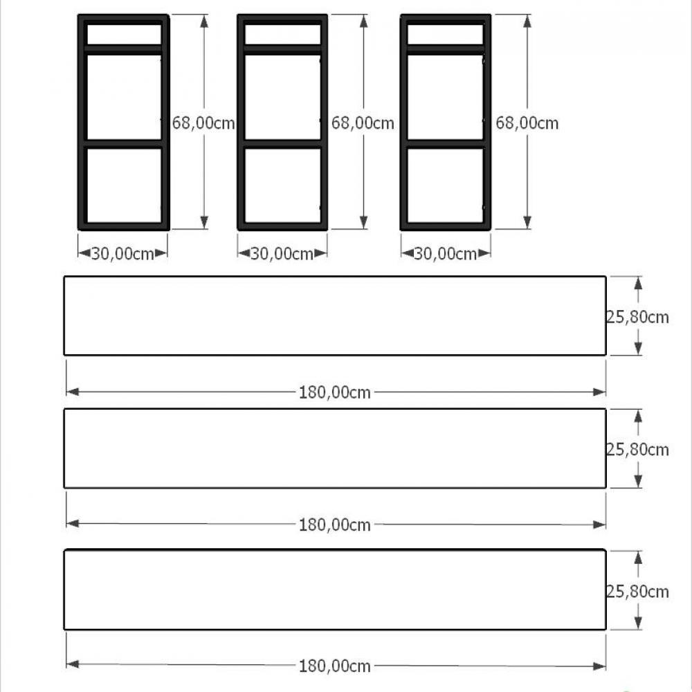 Estante industrial aço preto 180x30x68cm amadeirado ind32aeest