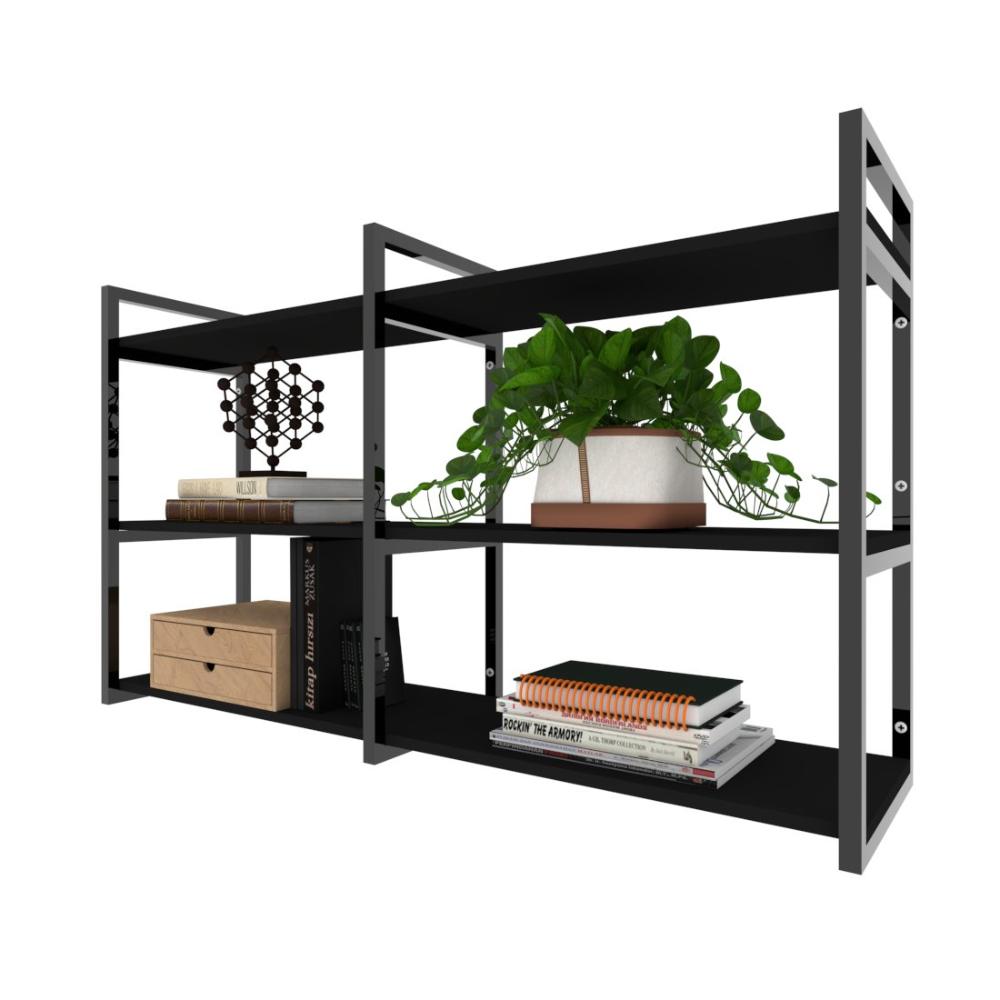 Estante industrial moveis escritorio quarto estante infantil planta preto organizador brinquedos