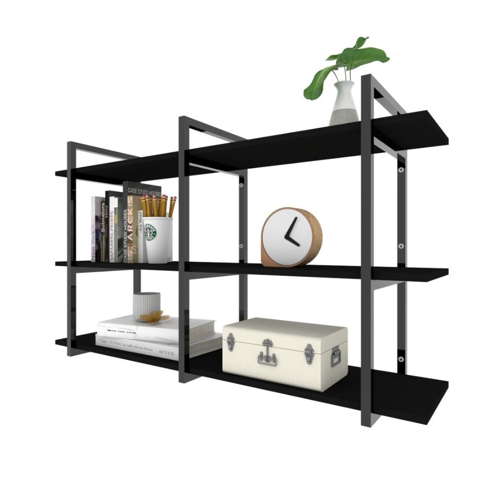 Estante industrial moveis escritorio quarto estante infantil planta preto organizador brinquedos
