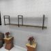 Estante industrial sala aço preto 180x30x40cm amadeirado ind39aesl