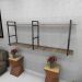 Estante industrial sala aço preto 180x30x68cm amadeirado ind37aesl