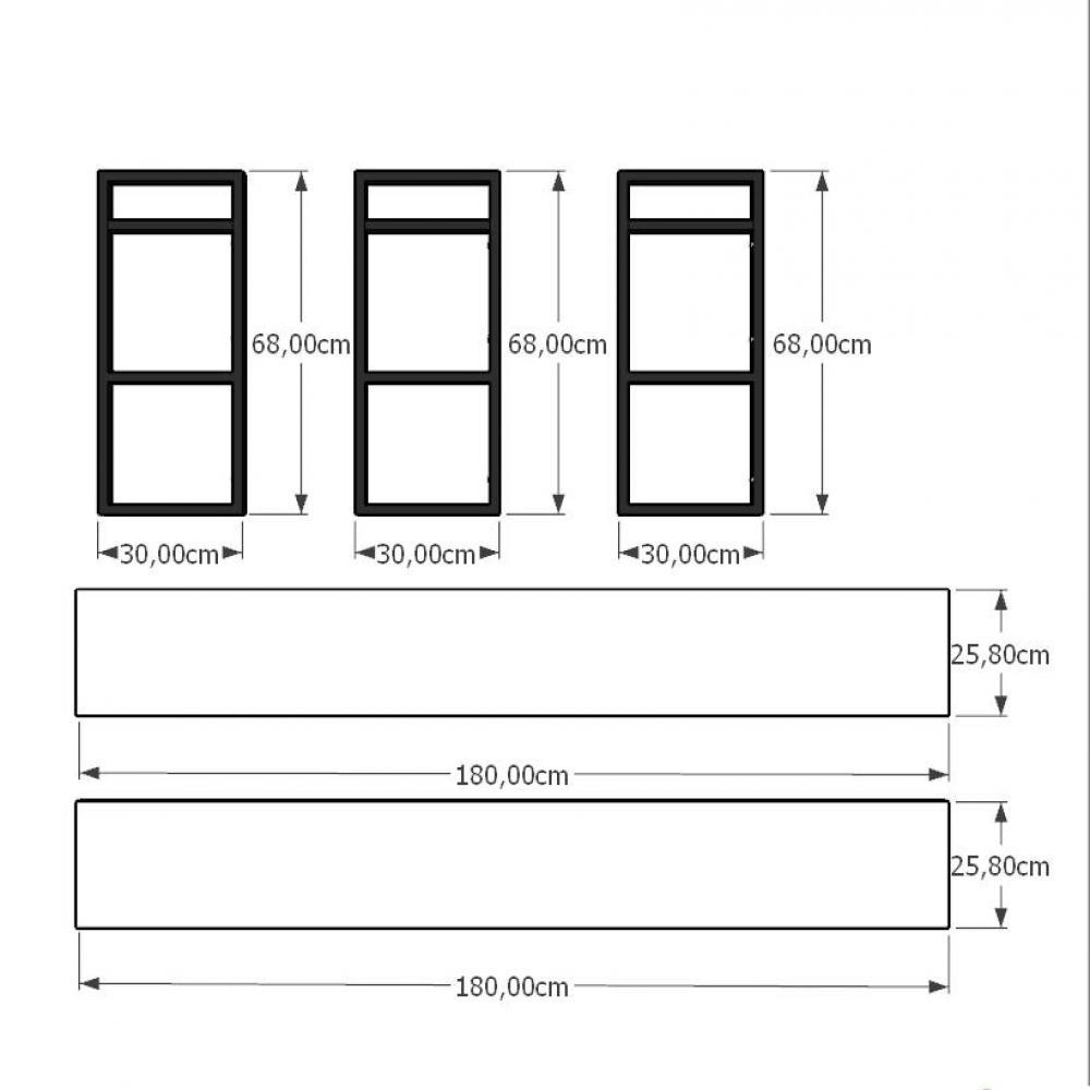 Estante industrial sala aço preto 180x30x68cm amadeirado ind37aesl
