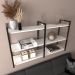 Estante industrial sala estar estante nicho parede ferro madeira suporte branco off white