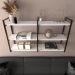 Estante industrial sala estar estante nicho parede ferro madeira suporte branco off white