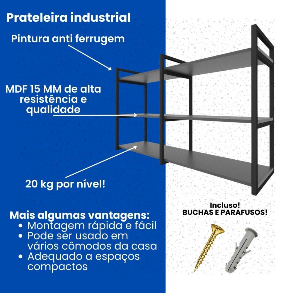 Estante industrial sala estar estante nicho parede ferro madeira suporte branco off white