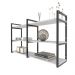 Estante industrial sala estar estante nicho parede mdf suspensa pratileira ferro branco off white