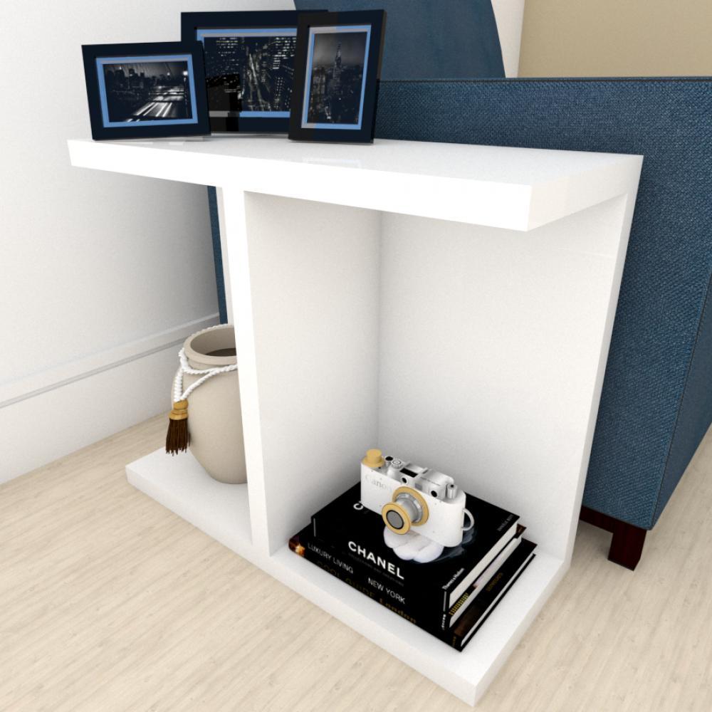 Mesa Lateral para sofá moderna Branco