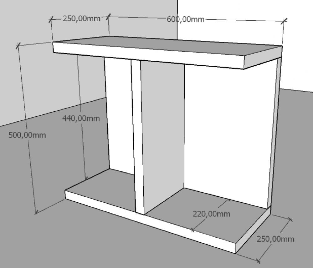 Mesa Lateral para sofá moderna Branco