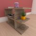 Mesa de cabeceira slim com prateleira em mdf amadeirado