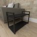Mesa lateral sofá industrial aço cor preto prateleiras 30 cm cor preto modelo ind01pml