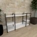 Mini Estante industrial sala aço preto  30cm cor branca ind17beps