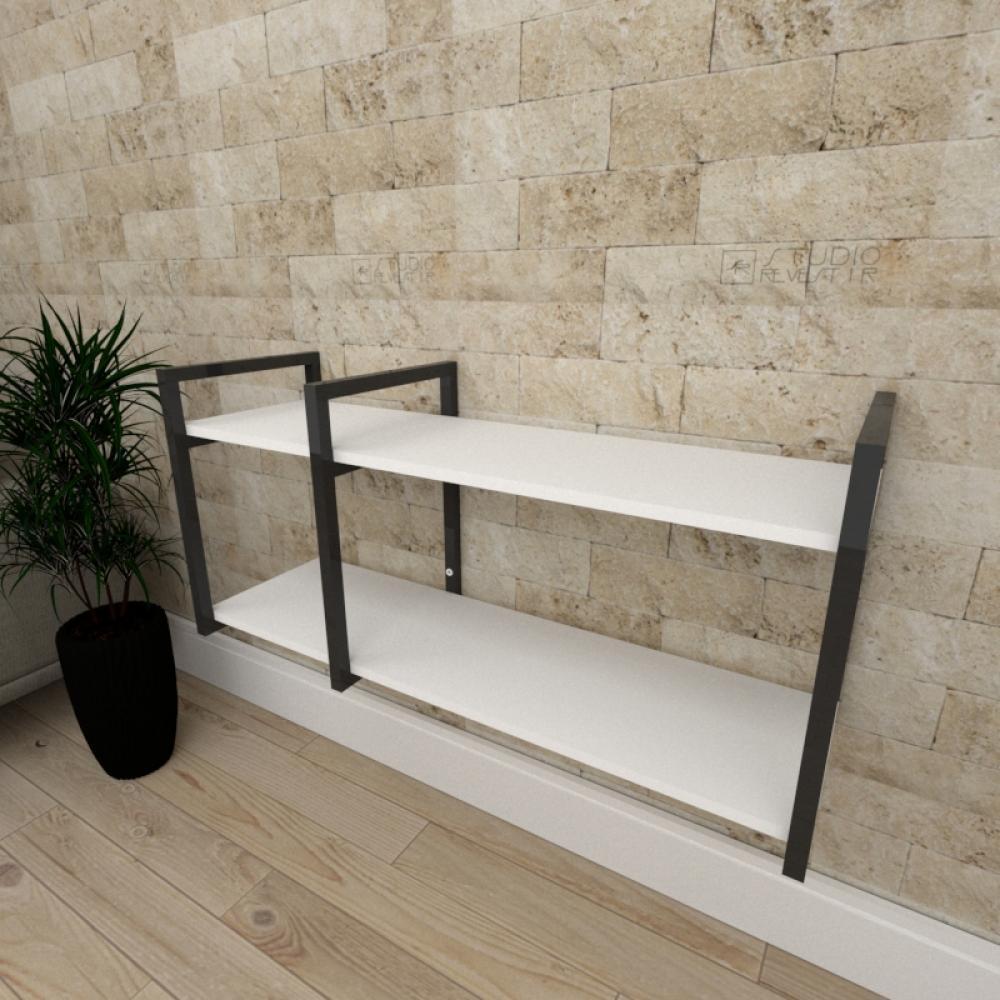 Mini estante industrial escritório aço preto 30cm  branca ind19be