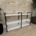 Mini estante industrial para sala aço cor preto prateleiras 30 cm cor branca modelo ind11beps