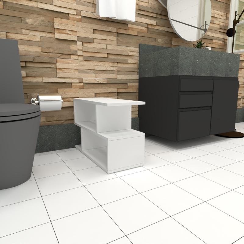 Mini estante para banheiro 25x60x50 cm MDF Branco TX modelo en4401b