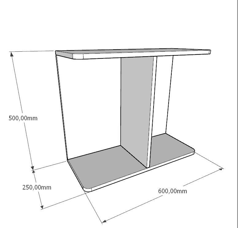 Mini estante para escritório 25x60x50 cm MDF Preto TX modelo en16703es