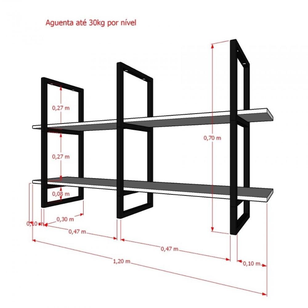 Prateleira Industrial Suspensa Teto Cozinha pratileira prateleira mdf nicho industrial nichos para cozinha suporte