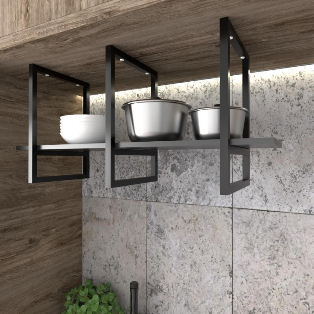 Prateleira Suspensa Industrial Teto Cozinha nichos para cozinha nicho industrial nichos para cozinha suporte