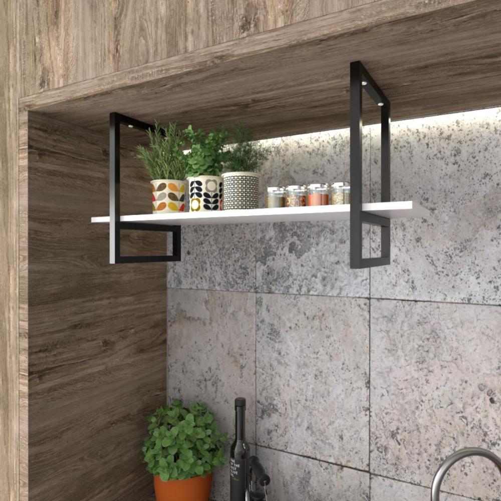 Prateleira Suspensa Teto Cozinha prateleira branca nicho industrial nichos para cozinha nichos para cozinha
