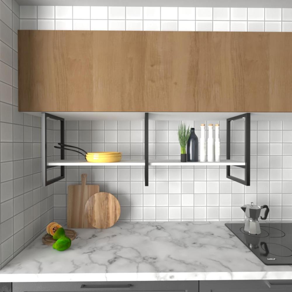 Prateleira Suspensa Teto Cozinha prateleira branca pratileira prateleira mdf nicho industrial nichos para cozinha