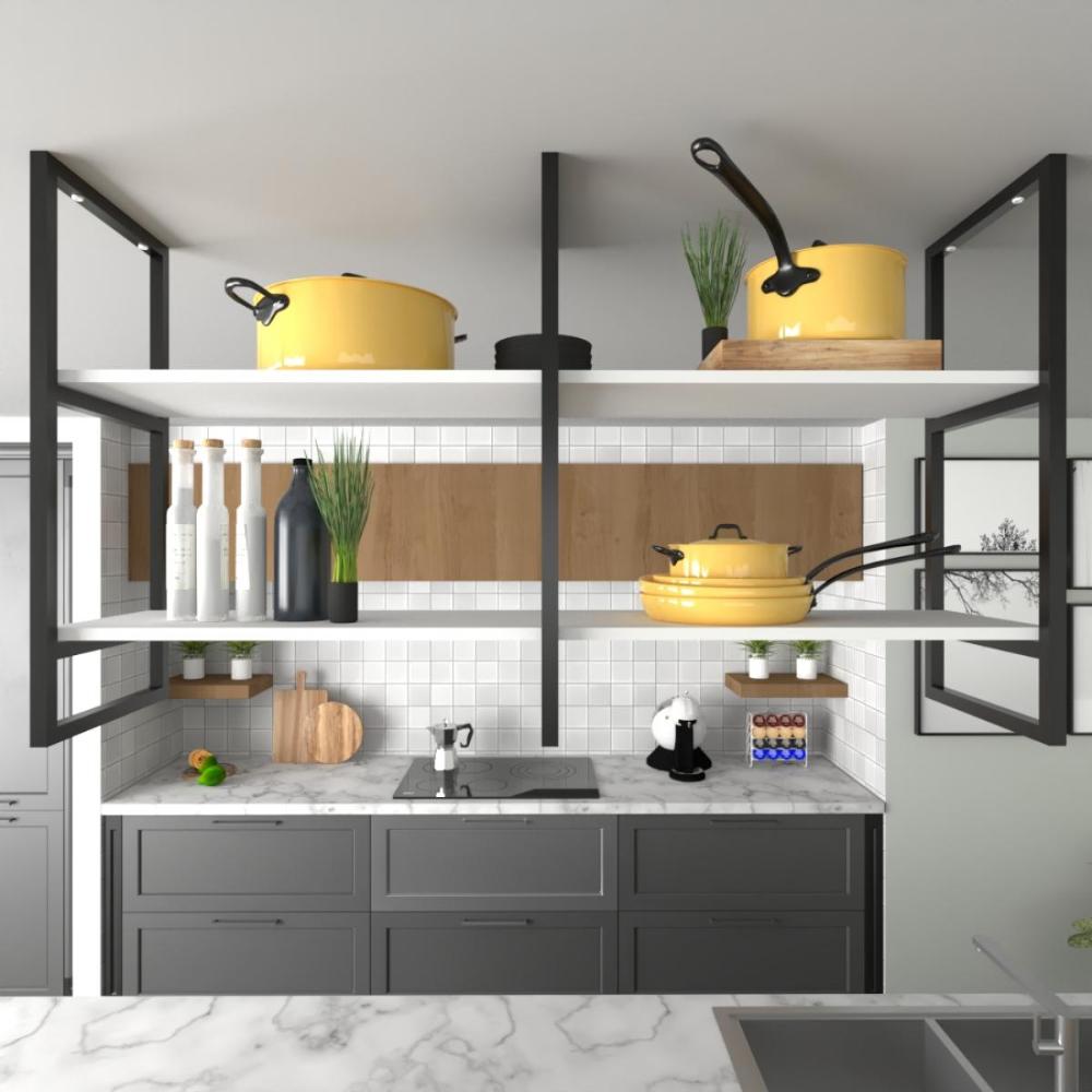 Prateleira Suspensa Teto Cozinha pratileira prateleira mdf nicho industrial nichos para cozinha suporte para prateleira